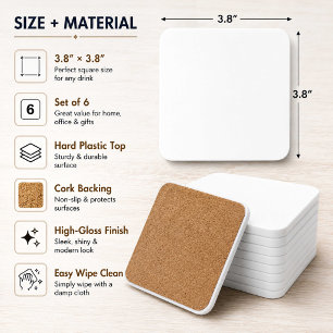 Blank Coaster Mockup Minimaal Vierkant Drank Ond Bier Onderzetter