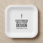 Blank Company Branded Custom Personalized  Papieren Bordje<br><div class="desc">Serve your brand with style using these Custom Personalized Company Branded Paper Plates, designed with a blank template ready for your logo, company name, or custom message. Perfect for business events, office parties, pop-up shops, conferences, or promotional catering, these disposable plates offer a polished way to elevate your brand’s presentation....</div>