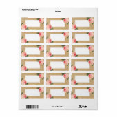 Blank Coral Peonie op Gold Glitter Adresetiketten Etiket (Full Sheet)