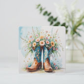 Blank Cowgirl Invitation Kaart | Western thema (Staand voorkant)