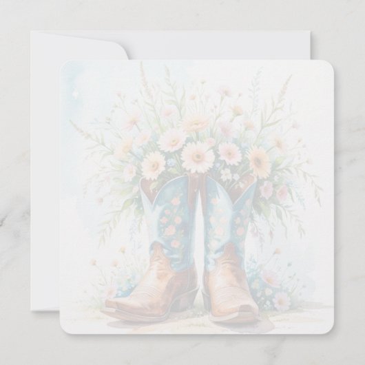 Blank Cowgirl Invitation Kaart | Western thema (Achterkant)