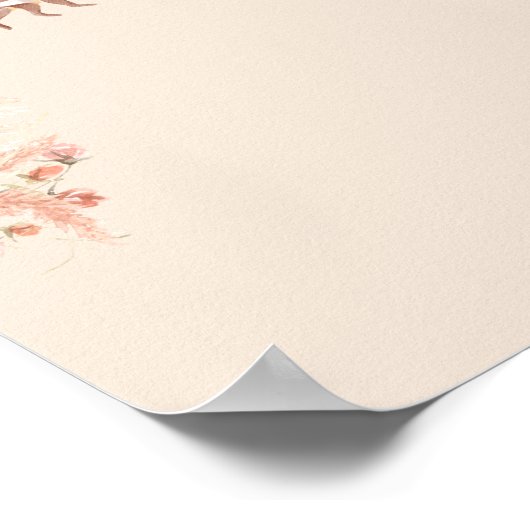 Blank Creëer Je Eigen Boho Safari Pampas Grass Poster (Hoek)