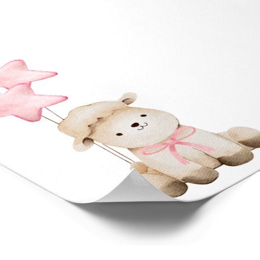 Blank Creëer Je eigen lieve kleine lamsroze rozen Poster (Hoek)