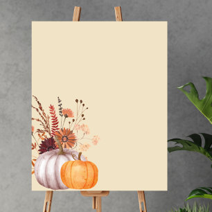Blank Creëer Uw Eigen Boho herfst pompoen bordeaux Poster