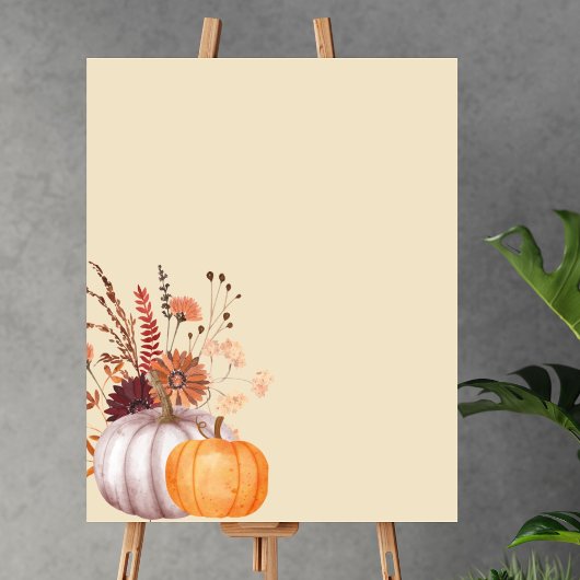 Blank Creëer Uw Eigen Boho herfst pompoen bordeaux Poster