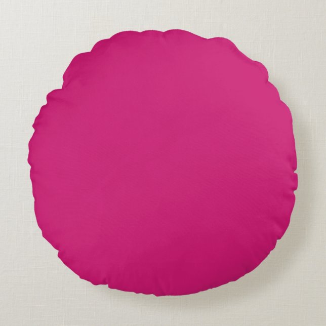 Blank Creëer Uw Eigen - Hot Pink Rond Kussen (Voorkant)