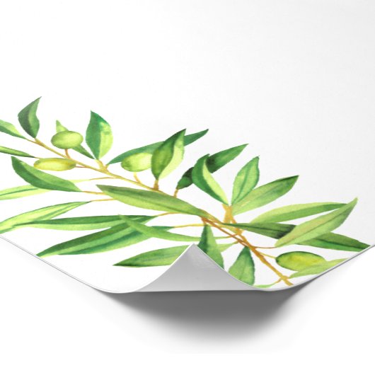 Blank Creëer Uw Eigen Olijftak Salie groen Poster (Hoek)