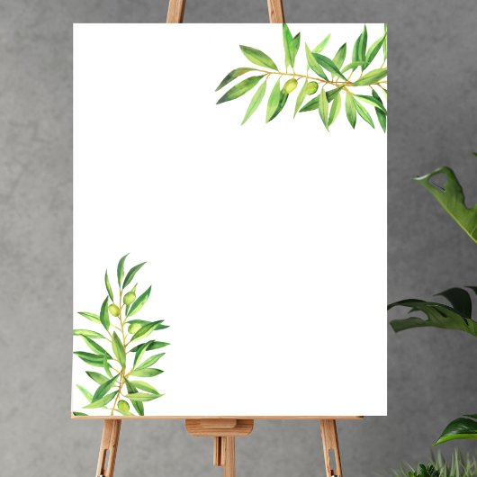 Blank Creëer Uw Eigen Olijftak Salie groen Poster
