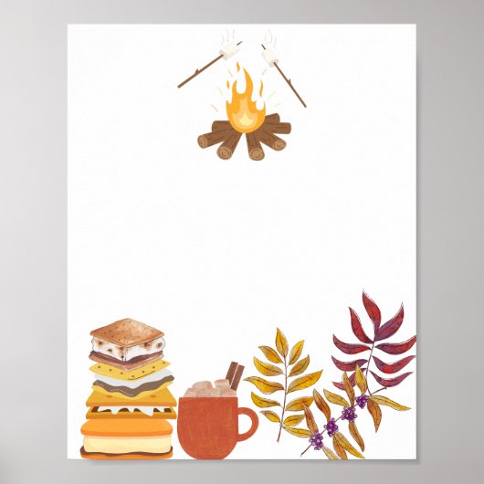 Blank Creëer Uw Eigen Smore Leuk Kampvuur Hete Cac Poster (Voorkant)