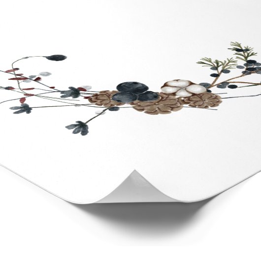 Blank Creëer Uw Eigen winterberry rustieke boho Poster (Hoek)
