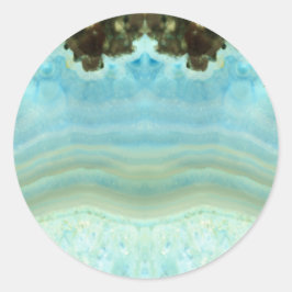 Blank Custom Trendy Chique Blauwe Edelsteen Celebr Ronde Sticker