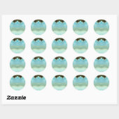 Blank Custom Trendy Chique Blauwe Edelsteen Celebr Ronde Sticker (Vel)