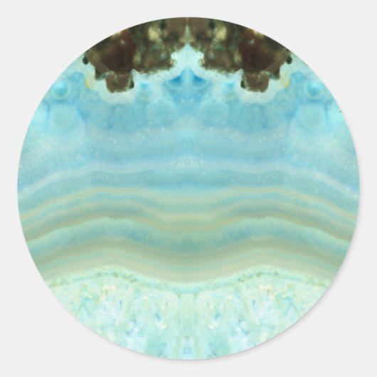 Blank Custom Trendy Chique Blauwe Edelsteen Celebr Ronde Sticker (Voorkant)