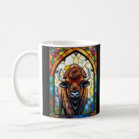 Blank Customizable  Buffalo, Bison Wildlife Animal Koffiemok (Links)