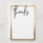 BLANK DANK JE HET moderne zwarte namaakgoud met le Bedankkaart (Voorkant)