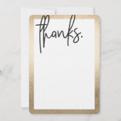 BLANK DANK JEWEL moderne letter zwarte namaak goud Bedankkaart (Voorkant)