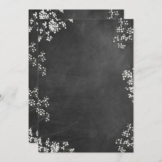 Blank DIY Creëer Your Own Baby's Breath Chalkboard Kaart (Voorkant / Achterkant)