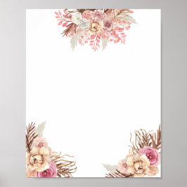 Blank DIY Modern Boho Dusty Roos Bloemen Poster