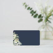 Blank Donker Navy Snowberry + Eucalyptus Bruiloft  Plaatskaartje (Staand voorkant)