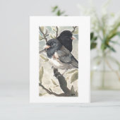 Blank - Donkerogige Juncos Waterverf Bedankkaart (Staand voorkant)
