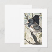 Blank - Donkerogige Juncos Waterverf Bedankkaart (Voorkant / Achterkant)