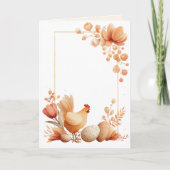 Blank Easter  Greeting Card with Chicken Kaart (Voorkant)