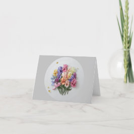 Blank Elegant Bloemennota Kaart Zoete Erwten