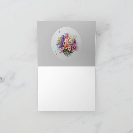 Blank Elegant Bloemennota Kaart Zoete Erwten (Binnen)