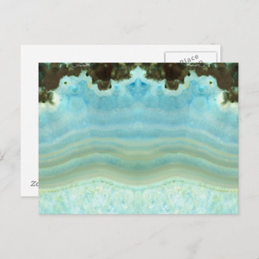 Blank Elegant Crystal Blue Save The Date Party Aankondigingskaart (Voorkant / Achterkant)