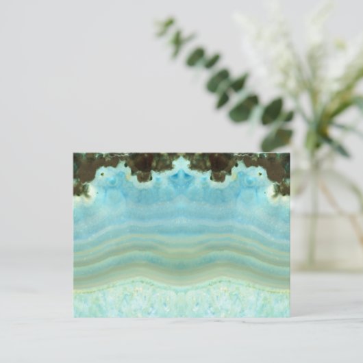 Blank Elegant Crystal Blue Save The Date Party Aankondigingskaart (Staand voorkant)