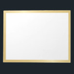 Blank Elegant Gold Notitieblok<br><div class="desc">Blanco Blocnote biedt witte lege ruimte met gouden rand.</div>
