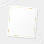Blank Elegant Gold Notitieblok<br><div class="desc">Blanco Blocnote biedt witte lege ruimte met gouden rand. Opmerking: de foliedetails worden gesimuleerd in de illustratie. Bij de vervaardiging van dit product wordt geen folie gebruikt.</div>