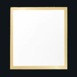 Blank Elegant Gold Notitieblok<br><div class="desc">Blanco Blocnote biedt witte lege ruimte met gouden rand. Opmerking: de foliedetails worden gesimuleerd in de illustratie. Bij de vervaardiging van dit product wordt geen folie gebruikt.</div>