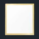 Blank Elegant Gold Notitieblok<br><div class="desc">Blanco Blocnote biedt witte lege ruimte met gouden rand. Opmerking: de foliedetails worden gesimuleerd in de illustratie. Bij de vervaardiging van dit product wordt geen folie gebruikt.</div>