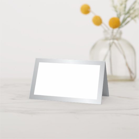Blank Elegant Zilveren Trouwplaats Kaart Plaatskaartje (Voorkant)