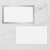 Blank Elegant Zilveren Trouwplaats Kaart Plaatskaartje (Voorkant / Achterkant)