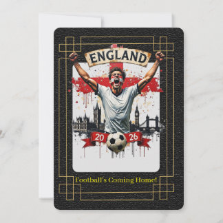 Blank Engeland Voetbalteam 2026 Digitale Download Feestdagenkaart