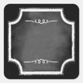 Blank Faux Chalkboard Square Stickers (Voorkant)