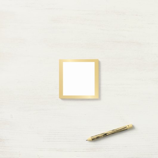 Blank Faux Gold Folie Post-it® Notes (Op bureau)