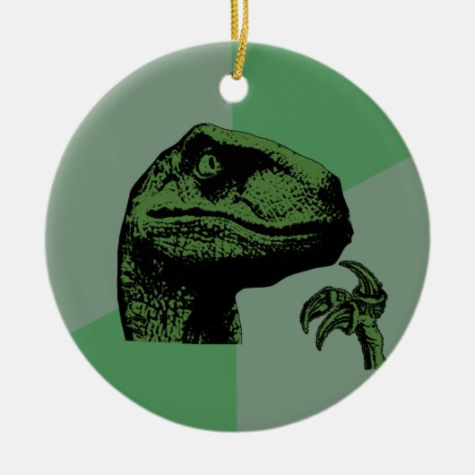Blank filosoraptor keramisch ornament (Voorkant)