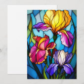 Blank Flat Greeting Card with Stain-Glass Iris  Feestdagenkaart (Voorkant / Achterkant)