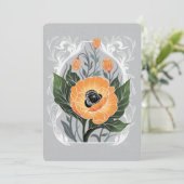 Blank Floral Note Kaart met Oranje klaprozen (Staand voorkant)