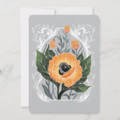 Blank Floral Note Kaart met Oranje klaprozen (Voorkant)