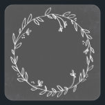 Blank Floral Wreath Chalkboard Dank u Sticker<br><div class="desc">Blank Floral Wreath Chalkboard Dank u Sticker van Orabella Prints. Eenvoudig aan te passen met uw eigen tekst.</div>