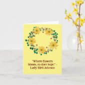 Blank geel bloem minimalistische wijnkrans kaart (Gele Bloem)