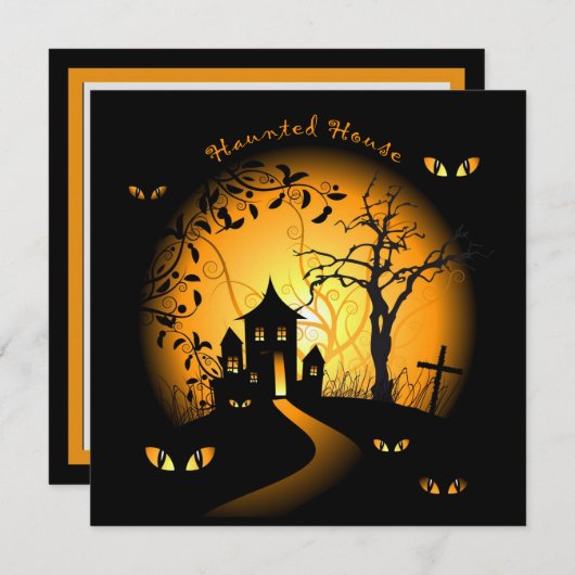 Blank gehakt huis nodigt uit kaart (Voorkant / Achterkant)