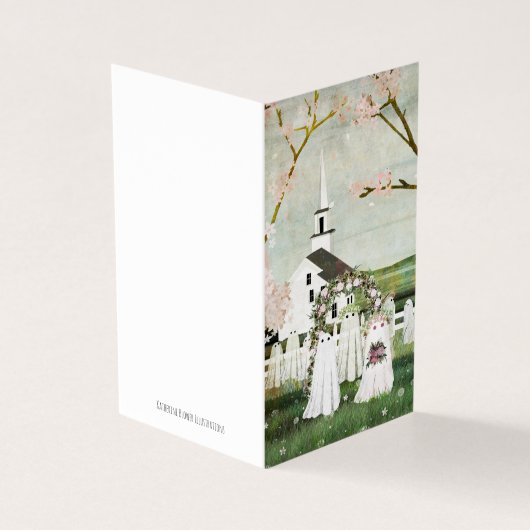 Blank Ghost Wedding Gevouwen Kaart (Buitenkant)