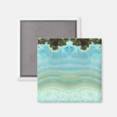 Blank Glamoureus Blauw Kristal Sla de datum op Magneet (Voorkant / Achterkant)