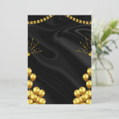 Blank gold Birthday Invitation Kaart (Staand voorkant)