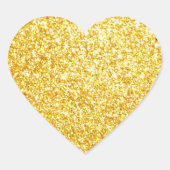 Blank Gold Glitter Sjabloon Glamoureuze Classic Hart Sticker (Voorkant)